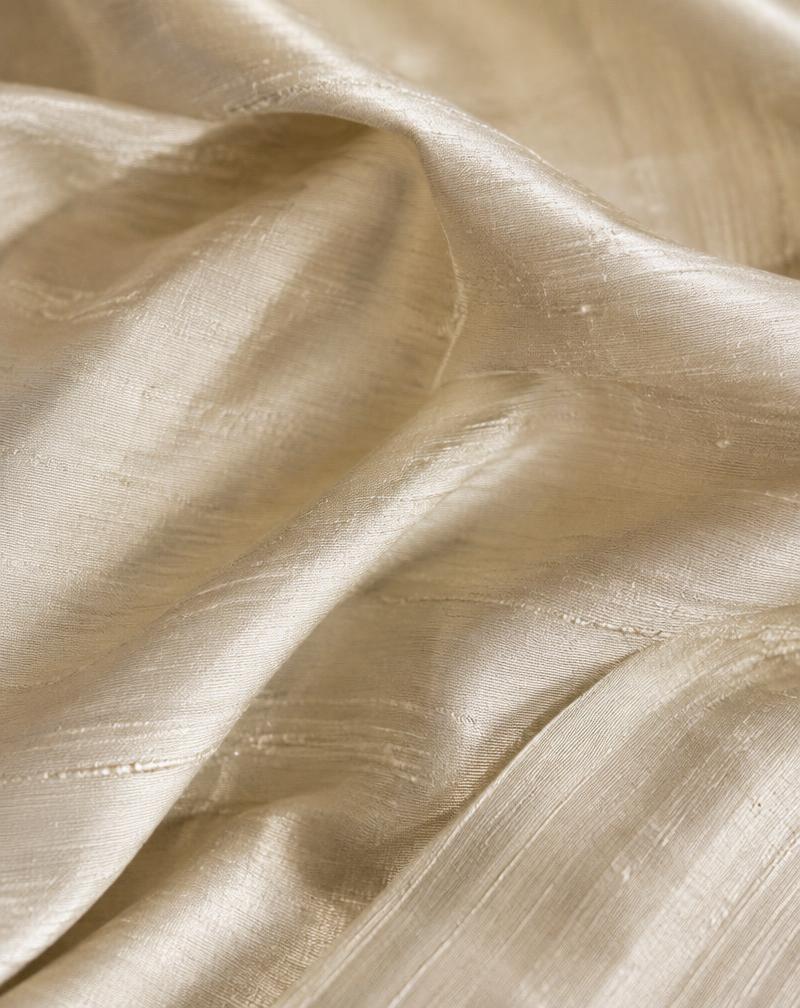 Close-up of draped raw silk